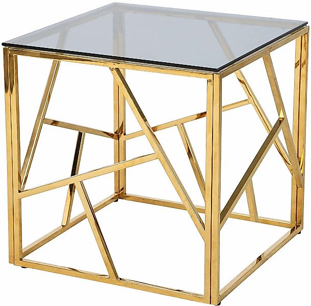 SalesFever Beistelltisch "Design-Beistelltisch fürs Wohnzimmer" Edelstahlge günstig online kaufen