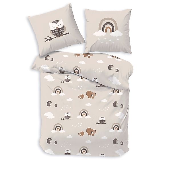 MTOnlinehandel Bettwäsche Eule Waldtiere 135x200 + günstig online kaufen