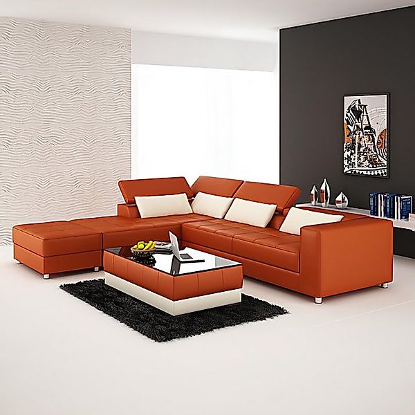 Xlmoebel Ecksofa Moderne Ledersofa Wohnlandschaft mit Ecksofa und USB-Ansch günstig online kaufen