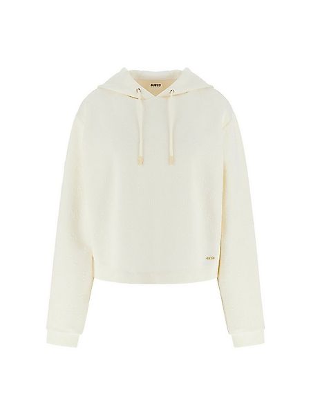 Guess Sweatshirt – Struktur-Sweatshirt mit Kapuze und All-Over-Logo Kordelz günstig online kaufen