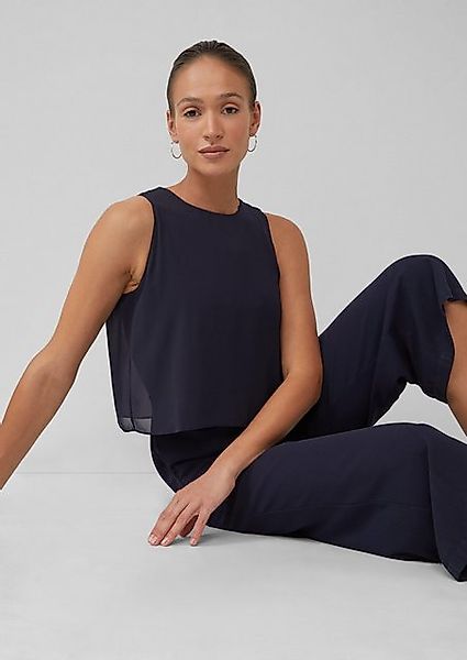 s.Oliver BLACK LABEL Overall Ärmelloser Jumpsuit mit Chiffon-Layer günstig online kaufen