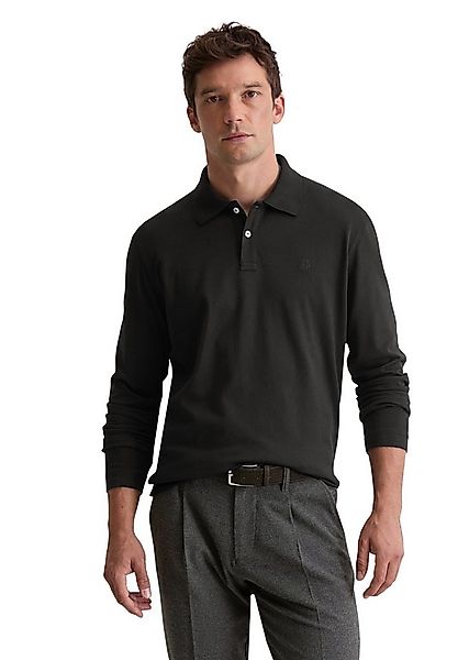 Marc O'Polo Langarm-Poloshirt aus schwerem Bio-Baumwoll-Jersey günstig online kaufen