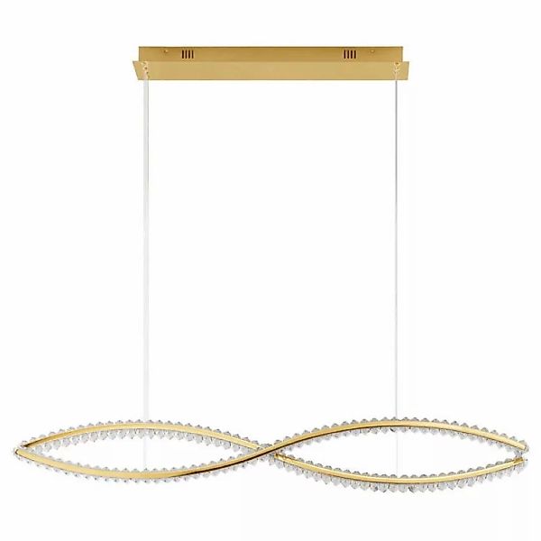 LED Pendelleuchte Aurelia in Gold und Transparent 2x 47,5W 12224lm günstig online kaufen