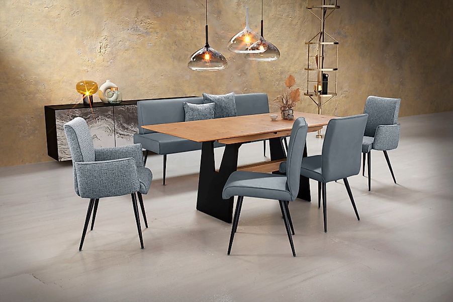 K+W Komfort & Wohnen Essgruppe "Giacomo I" Polsterbank, 2 Stühle und 2 Arml günstig online kaufen