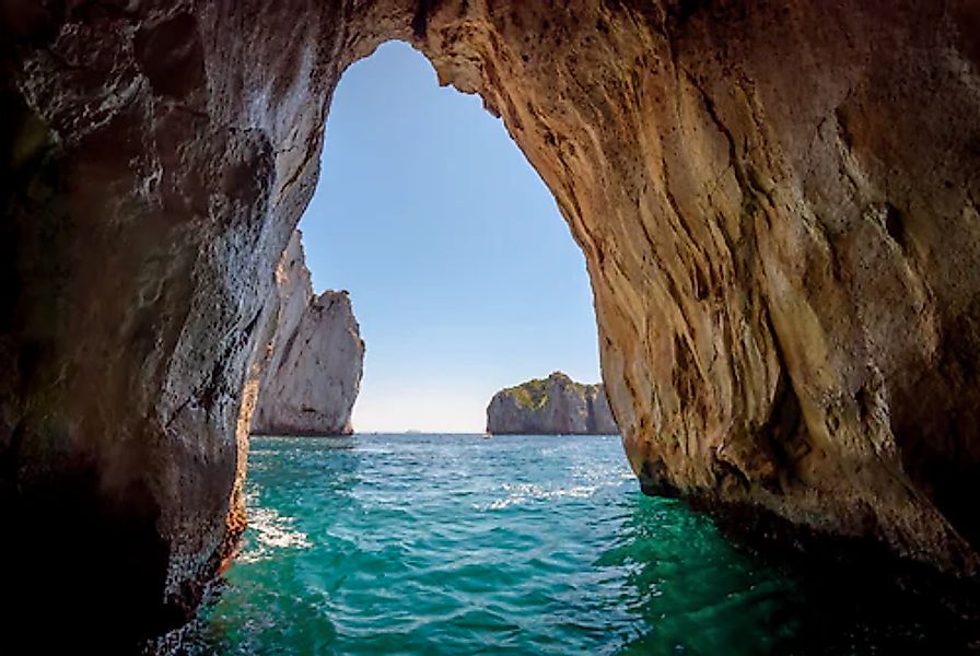 Papermoon Fototapete »Blue Grotto in Capri island« glatt günstig online kaufen