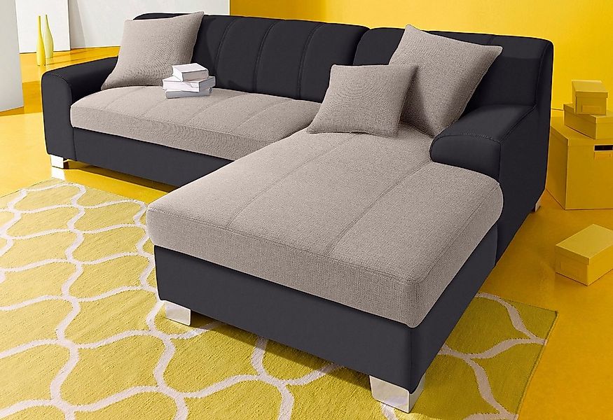 INOSIGN Ecksofa "Turah incl. Zierkissen, moderne Steppung, auch in Leder", günstig online kaufen