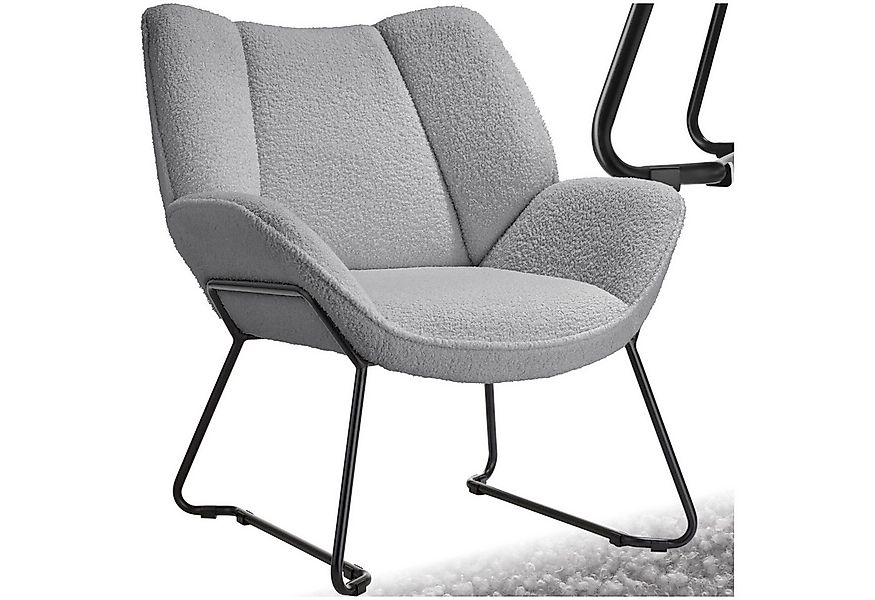 tectake Esszimmerstuhl Sessel Kjeld Bouclé, gepolstert, Belastbarkeit 120 k günstig online kaufen