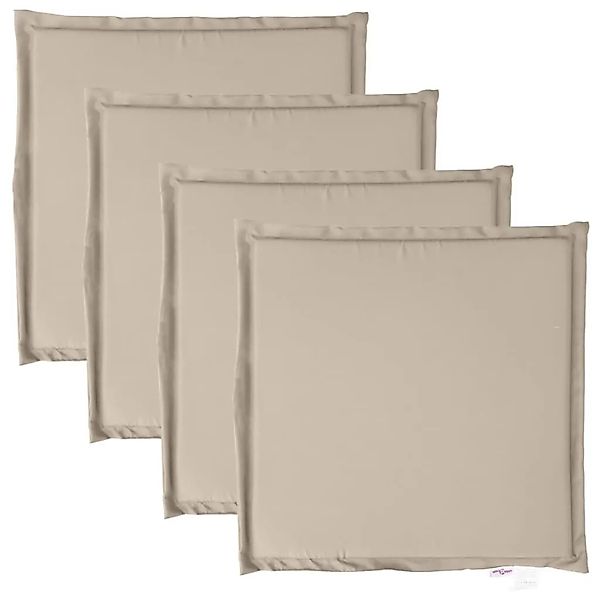 vidaXL Garten-Sitzkissen 4 Stk Taupe 45x45x2 cm Quadratisch 847726 günstig online kaufen
