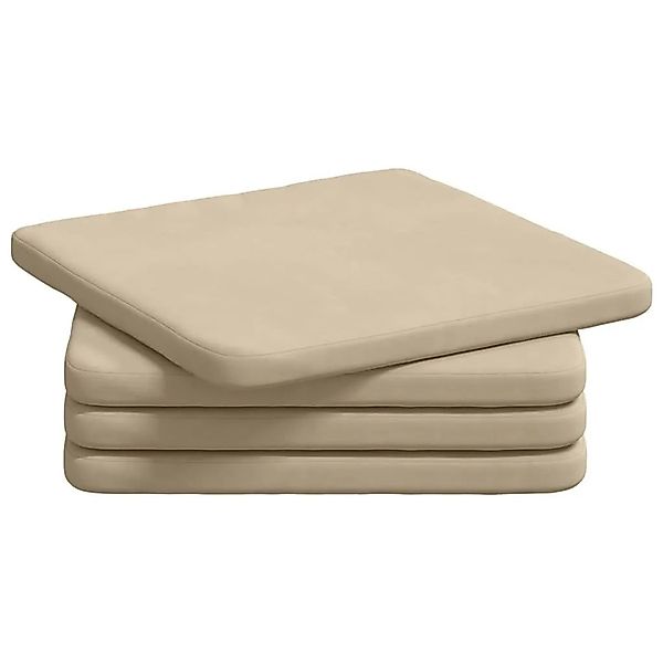 vidaXL Sitzkissen 4 Stk Creme 40 x 40 x 3 cm Mikrofaserstoff 42015222 günstig online kaufen