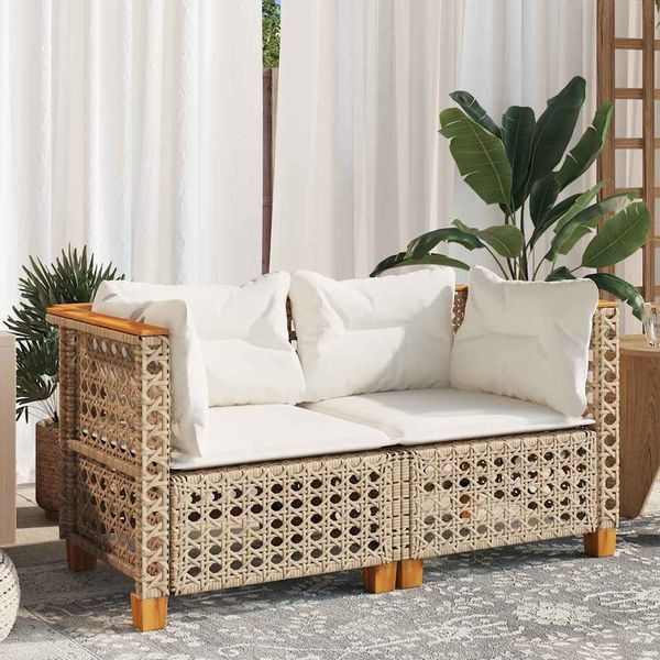 vidaXL Loungesofa Garten-Ecksofas mit Kissen 2 günstig online kaufen