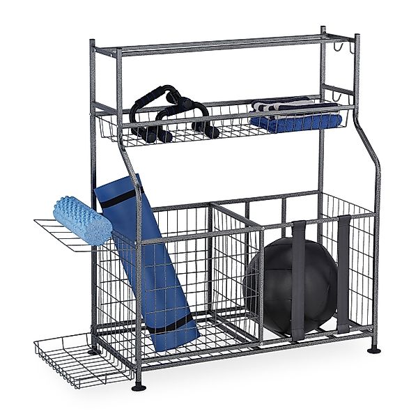 relaxdays Sportgeräte-Regalwagen Sportgeräte Aufbewahrung günstig online kaufen