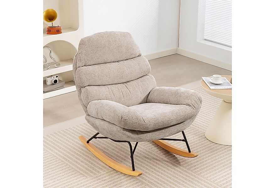 HOMCOM Schaukelstuhl mit Anti-Rutsch-Pads (Schwingstuhl, 1 St), für Wohnzim günstig online kaufen