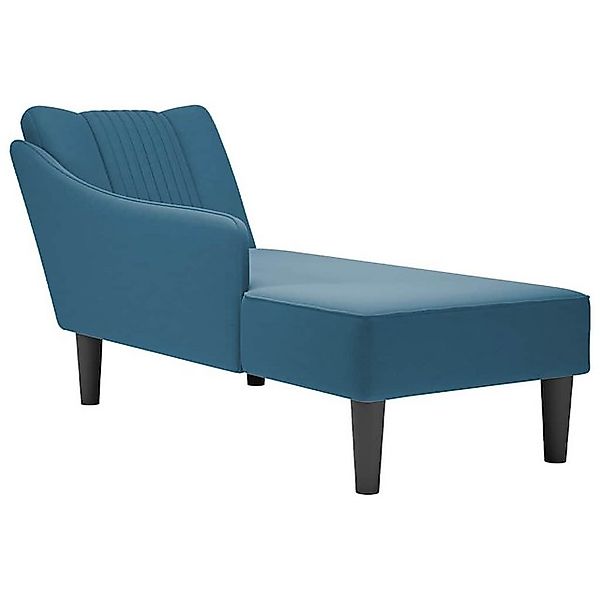 vidaXL Chaiselongue, Chaiselongue mit Rechter Armlehne Blau Samt günstig online kaufen