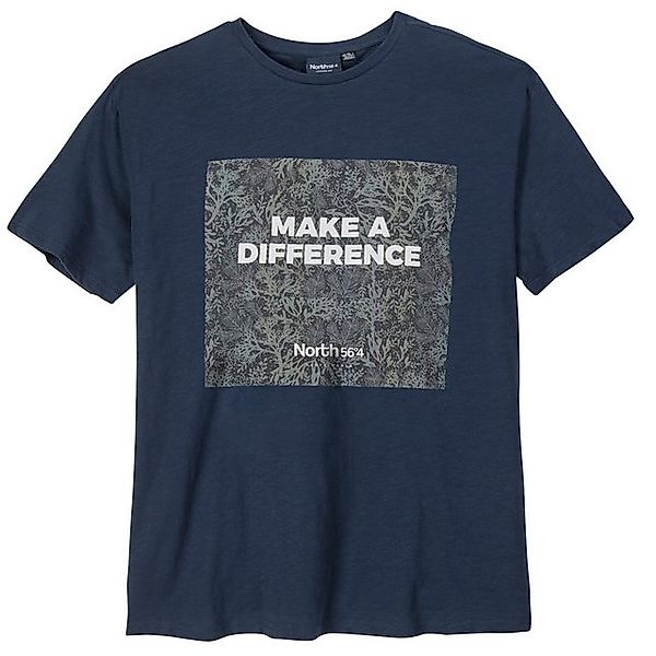 north 56 4 Rundhalsshirt North 56°4 Organic Cotton T-Shirt Übergröße navy P günstig online kaufen