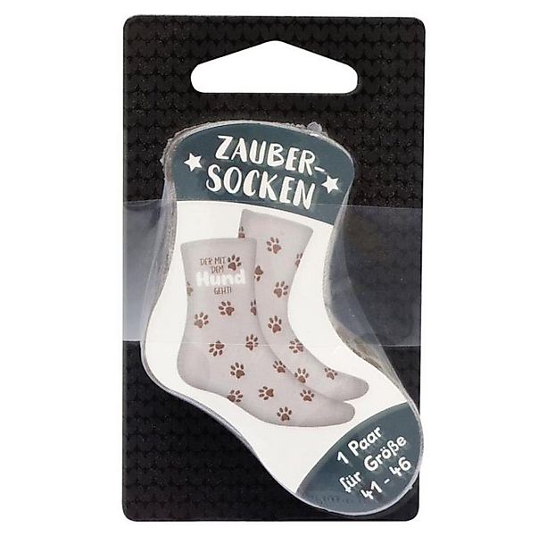Sheepworld Freizeitsocken Zaubersocken "Hund Mann" grau/braun (Packung, 1-P günstig online kaufen