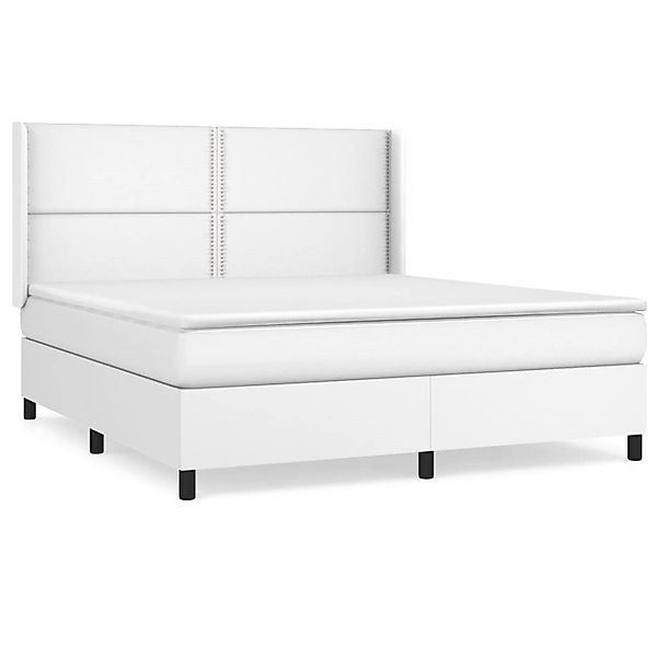 vidaXL Boxspringbett mit Matratze Weiß 160x200 cm Kunstleder1466272 günstig online kaufen