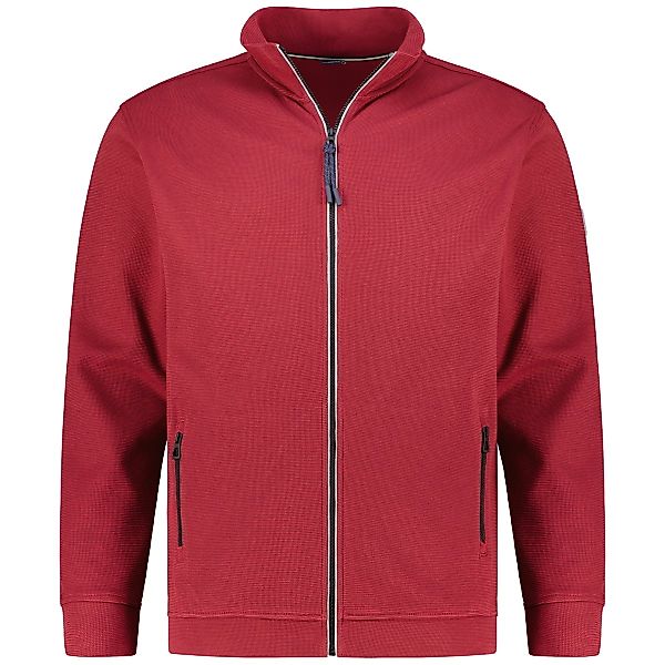 Lerros Sweatjacke aus Baumwollmischung Farbe dunkelrot Größe: 3XL günstig online kaufen