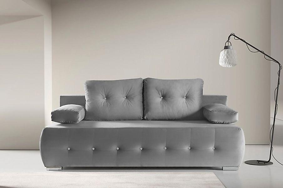 WERK2 Schlafsofa »Monaco Design Bettsofa, pflegeleichter Samtoptik Bezug, B günstig online kaufen
