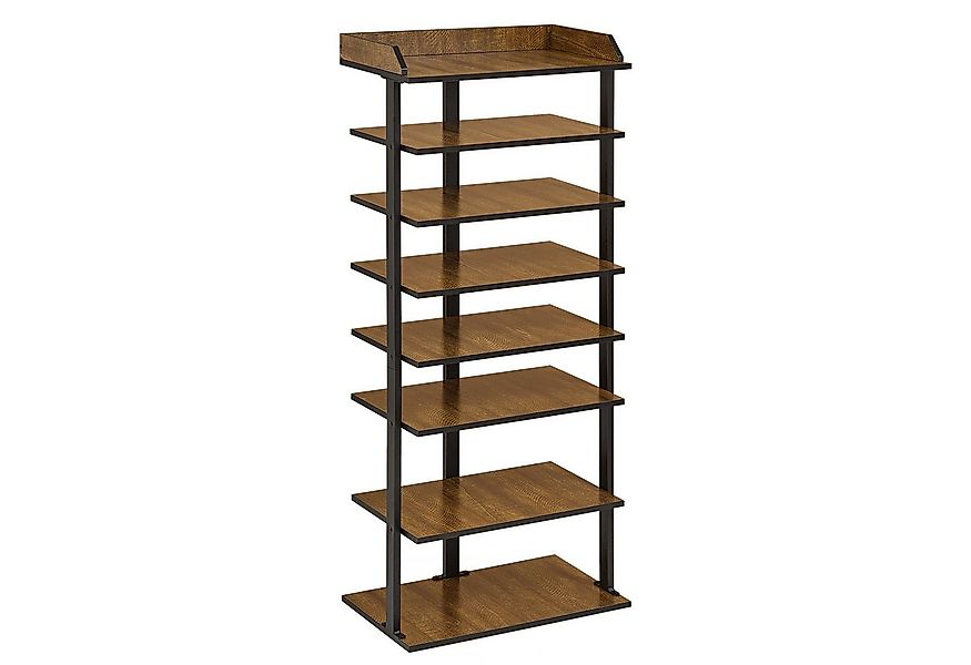Mondeer Schuhregal Vertikales Schuhregal, 7-stöckiges, Metallgestell, Holz, günstig online kaufen