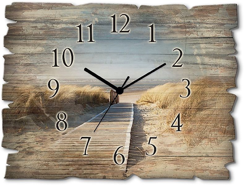 Artland Wanduhr Nordseestrand auf Langeoog - Steg (wahlweise mit Quarz- ode günstig online kaufen
