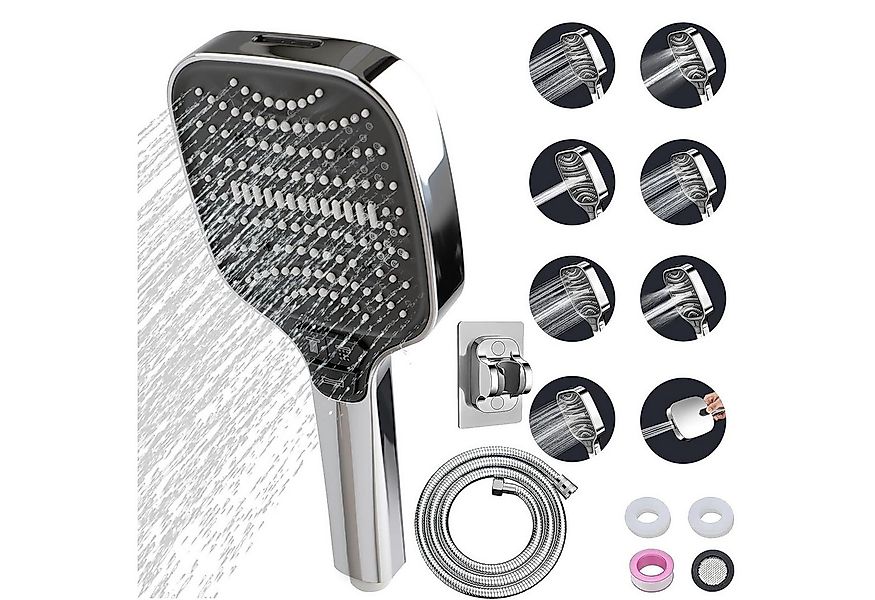 HEYHIPPO Regenduschkopf Silber Duschkopf Set mit 1,5m Schlauch und Halter, günstig online kaufen