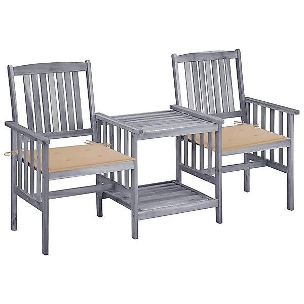 vidaXL Gartenstühle mit Teetisch und Kissen Massivholz Akazie 3061305 günstig online kaufen