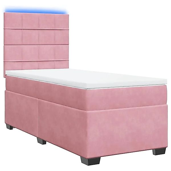 vidaXL Boxspringbett mit Matratze Rosa 100x200 cm Samt 3293139 günstig online kaufen