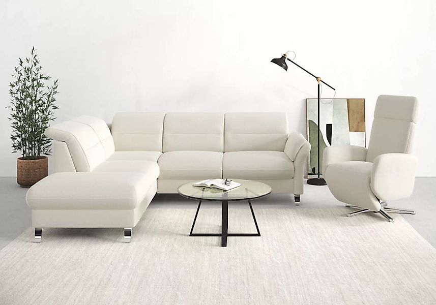 sit&more Ecksofa "Grenoble L-Form mit Federkern", wahlweise mit Bettfunktio günstig online kaufen