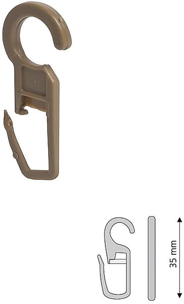 Liedeco Faltenclip Faltenlegehaken, für Gardinenringe Öse 10 mm günstig online kaufen