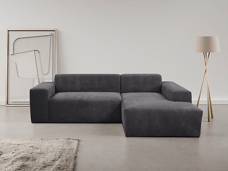 WERK2 Ecksofa »Zeus-L modern & zeitlos, Breite 253 cm, bequemes Sofa« Curvy günstig online kaufen