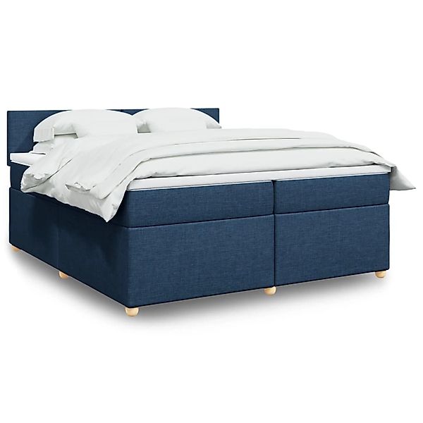 vidaXL Boxspringbett mit Matratze Blau 200x200 cm Stoff 3289086 günstig online kaufen