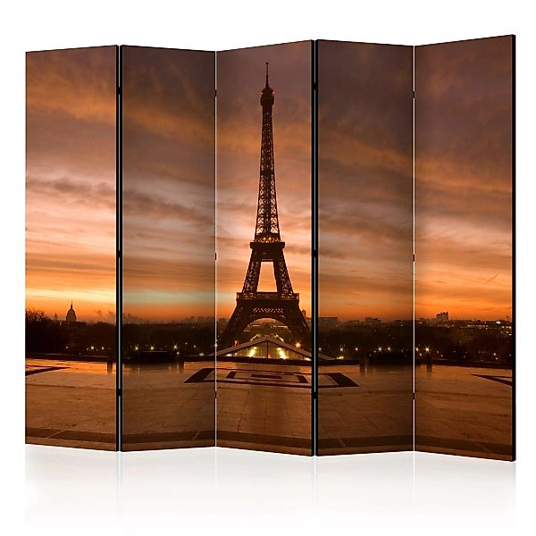 5-teiliges Paravent - Eiffel Tower At Dawn Ii [room Dividers] günstig online kaufen