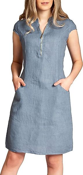 Caspar Sommerkleid SKL040 knielanges Damen Leinenkleid mit Reißverschluss A günstig online kaufen