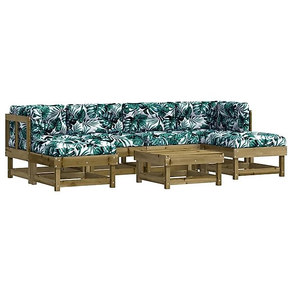 vidaXL 7-Tlg Garten-Lounge-Set mit Kissen Imprägniertes Kiefernholz 3185926 günstig online kaufen