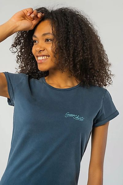 Vintage Green Shirts T-Shirt für Frauen Rolled Sleeve günstig online kaufen