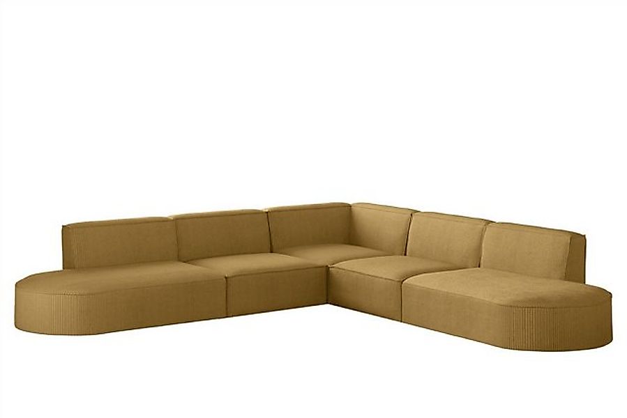 Fun Möbel Ecksofa Designersofa PALMA Seite Universal in Stoff Noel und Scal günstig online kaufen