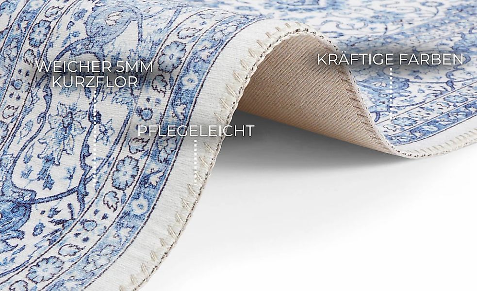 ELLE DECORATION Teppich »Keshan Maschad« rechteckig 5 mm Höhe Orientalisch, günstig online kaufen