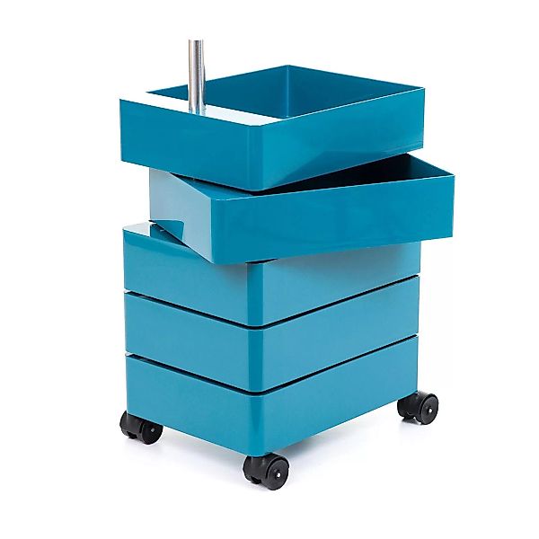 Magis - 360° Container 72 mit Rollen - blau/glänzend/Rollen schwarz/BxHxT 3 günstig online kaufen