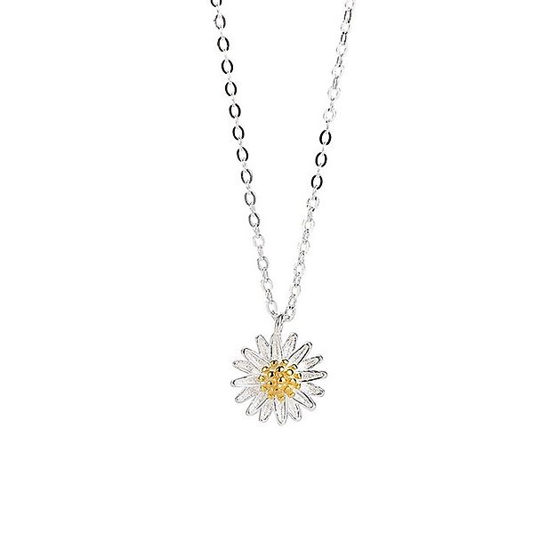 Runde Perlé Kette mit Anhänger Kette mit großer Gänseblümchen Anhänger, 925 günstig online kaufen