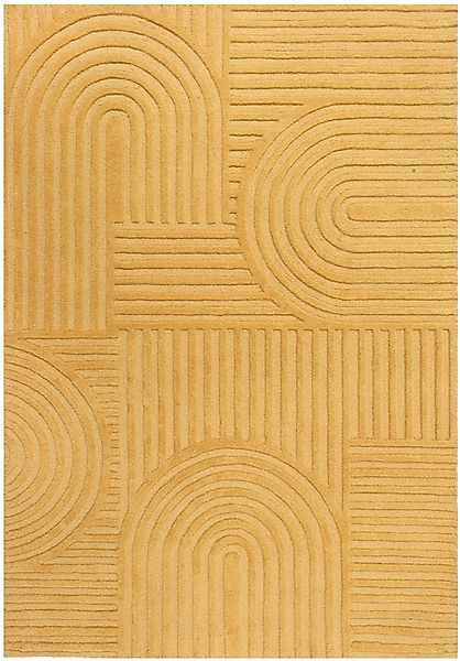 FLAIR RUGS Wollteppich »Zen Garden«, 10 mm Höhe, 100% Wolle, Hoch-Tief-Effe günstig online kaufen