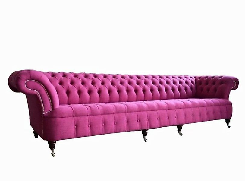 JVmoebel Chesterfield-Sofa Chesterfield 5 Sitzer Sofa Design Rosa Couch 275 günstig online kaufen