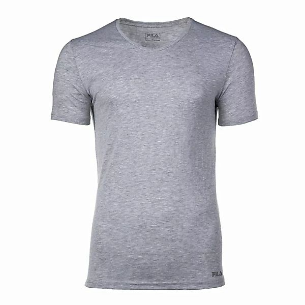 FILA Herren Unterhemd - V-Ausschnitt, Single Jersey, einfarbig Grau L günstig online kaufen