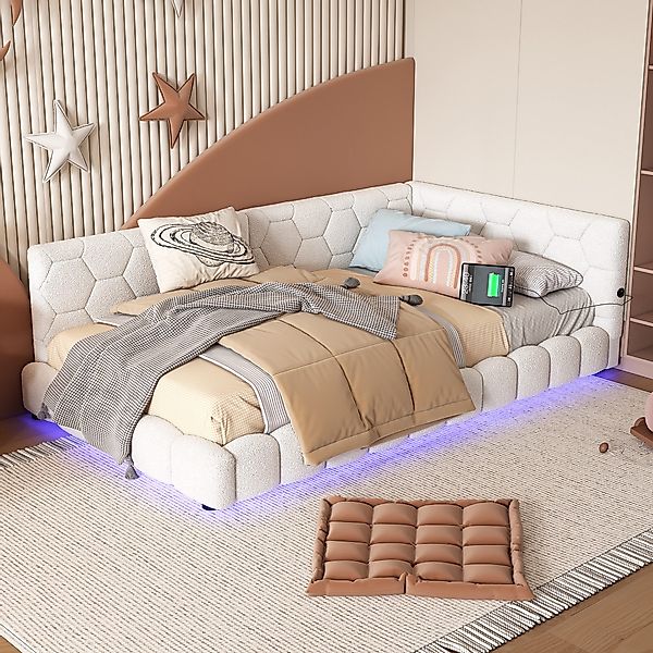 Flieks Polsterbett, LED Einzelbett Daybett Tagesbett günstig online kaufen