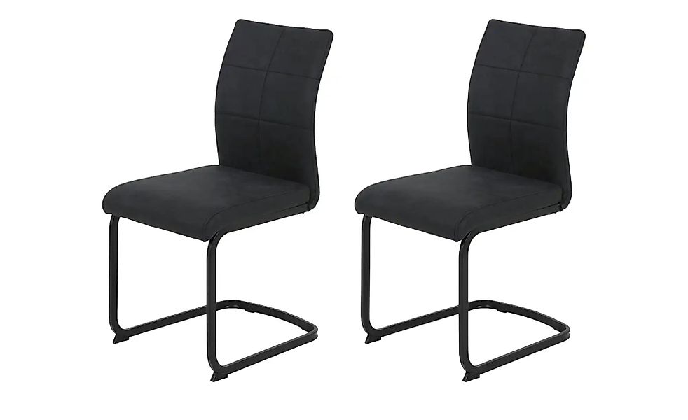 Polsterschwingstuhl 2er-Set   ¦ grau ¦ Maße (cm): B: 59 H: 89 Stühle > Küch günstig online kaufen