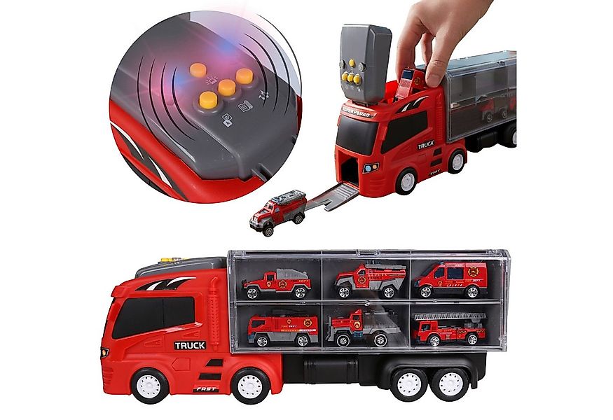Sarcia.eu Spielzeug-Kran LKW-Transporter mit 6 Autos Autotransporter MEGA C günstig online kaufen