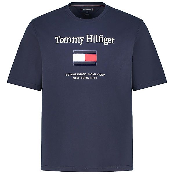 Tommy Hilfiger T-Shirt mit Label-Stickerei Farbe marine Größe: 5XL günstig online kaufen