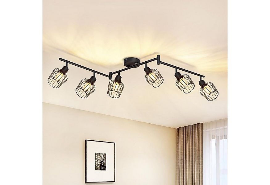 ZMH Deckenleuchte 6 Flammig E14 Deckenstrahler Retro Drehbar 350° für Flur günstig online kaufen