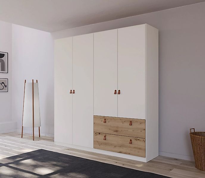 rauch Drehtürenschrank »Homey by Quadra Spin«, mit cognacbraunen Ledergriff günstig online kaufen