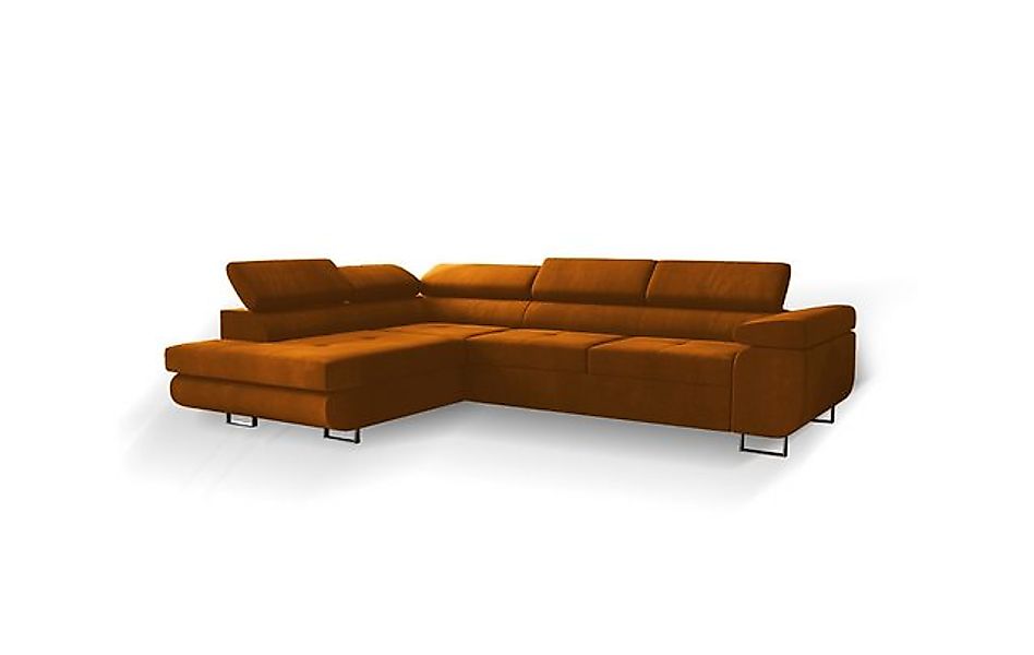 Goldstoff Ecksofa Designercouch mit Schlaffunktion, multifunktionale Couch günstig online kaufen