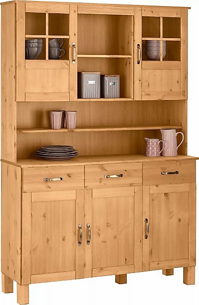 Home affaire Küchenbuffet "Alby", Breite 125 cm, 2 Glastüren, 2 Schubladen günstig online kaufen